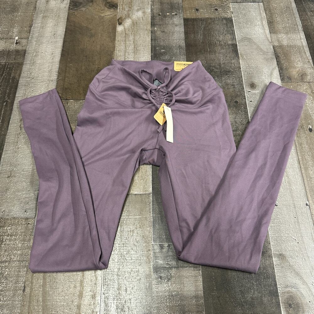 VICTORIA'S SECRET GRAY HIGH WAIST FULL LENGTH RUCHED V LEGGING XS